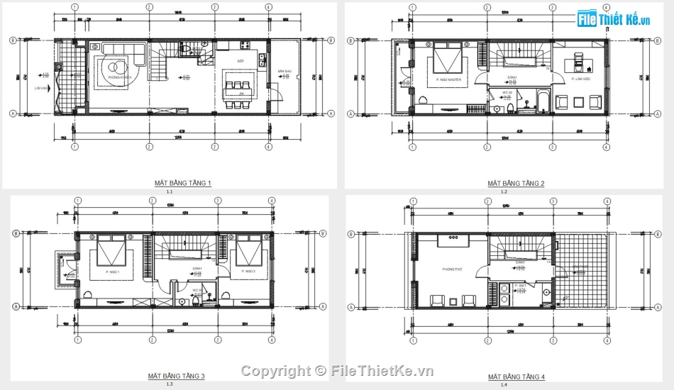 nhà phố 4 tầng,Bản vẽ nhà phố tân cổ điển,thiết kế nhà phố,File cad nhà 5x14m,File autocad nhà phố 4 tầng,Thiết kế nhà phân lô